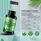 Fleamart Irish Sea Moss Capsules 120ct Raw Sea Moss Wildcrafted Bladderwrack Burdock Root Capsules Super Food Immune System Digestive Health Sea Moss Pills