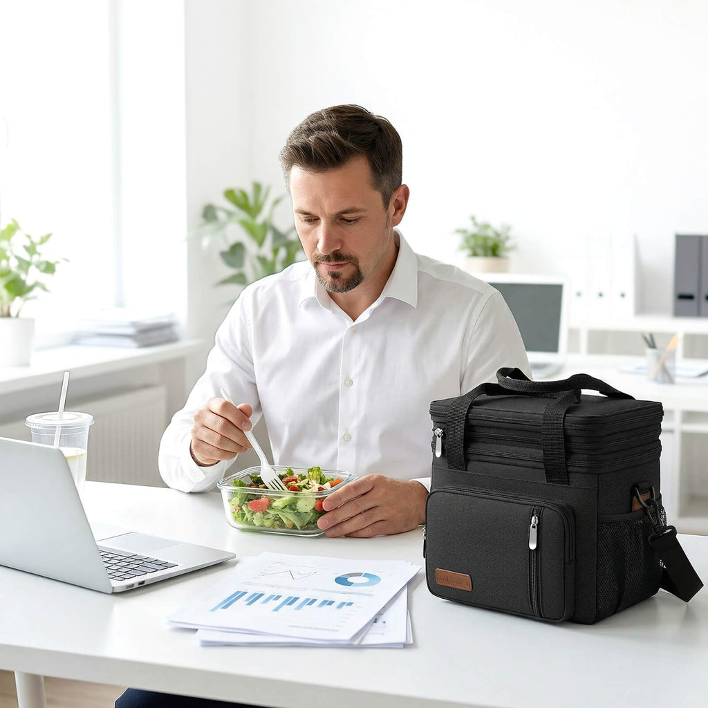 MIYCOO Lunch Bag & Lunch Box for Men Women, Double Deck & Leakproof