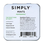 SIMPLY Peppermint Breath Mints, 6 Tins (30 Each) Sweetened by Cane Sugar