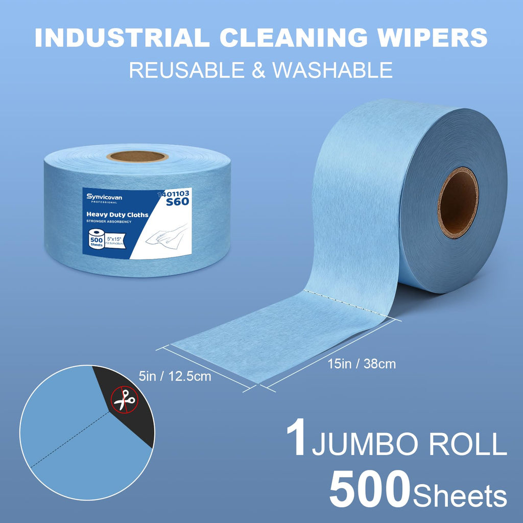 Synvicovan Heavy Duty Cloths, Extra Absorbent Towels Jumbo Roll,Blue