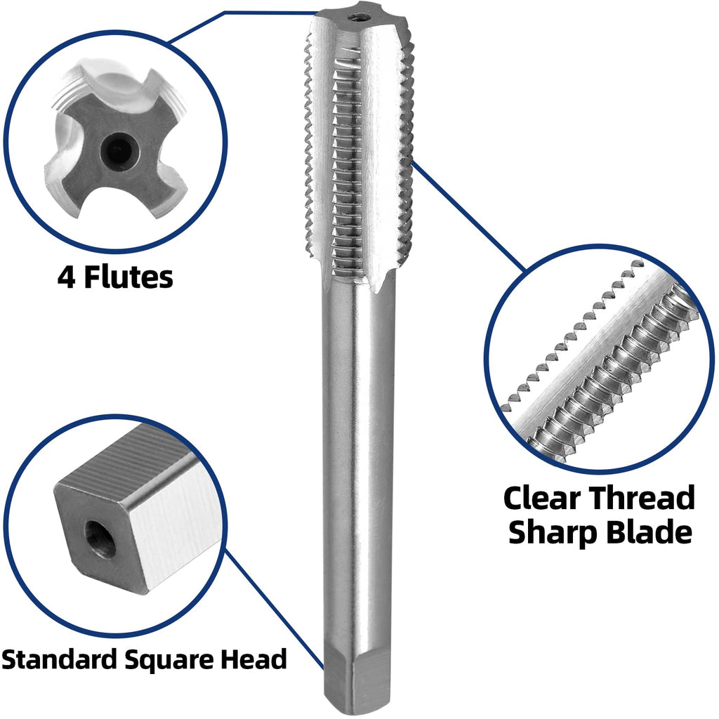 Burkit M12 X 1 Tap and Die Set, M12 x 1.0 Machine Thread Tap and Round Die Right Hand