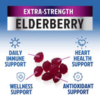 Elderberry Immune Support Gummies - 3X Strength Sambucus Elderberry Gummy with Vitamin C, D3 & Zinc - Nature’s Black Elderberry Extract - Immune Support Supplement for Adults & Kids - 120 Gummies
