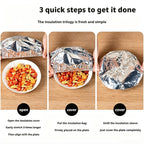 200 PCS Aluminum Foil Food Covers, Upgraded&Thickened Reusable Aluminum Foil Food Covers, 110℃ Heat Resistant Elastic for Meals Vegetable Fruit Leftovers for Kitchen Reusable Picnic Restaurant