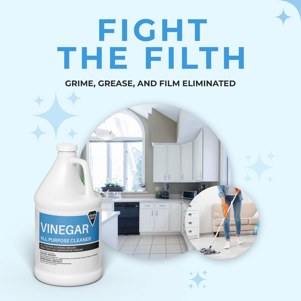 (4 Gallons) - Distilled White Cleaning Vinegar 6% Acidity - Multi-Purpose Household Surface Cleaner, Safe for Laundry