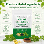 Cleantra Organic Oil of Oregano with Black Seed Oil 6000mg, 2-in-1 Oregano Oil Capsules,(1)
