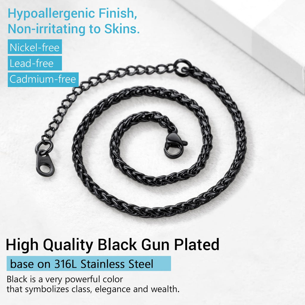 PROSTEEL Black Anklet Bracelet Ankle Bracelet Jewelry for Women Beach Anklets Stainless Steel Ankle Bracelts