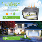 [16 Packs] Solar Motion Lights Outdoor, Ultra Bright Solar Fence Lights with Motion Sensor, IP65 Waterproof Security Light 3 Modes, 270° Lighting Angle, Wall Lights for Deck Patio Fence Garage Door