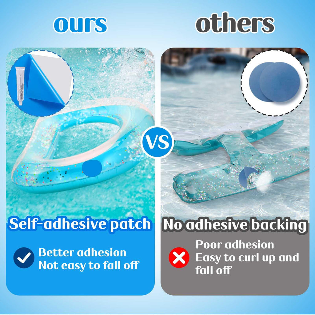 Aulock 4ft x 2.8ft Exlarge Pool Liner Repair Patch - Self-Adhesive Vinyl Patch Kit for In-Ground or Above Ground Pools Inflatable Swimming Pools, Blue