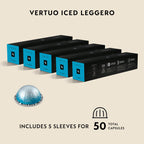 Nespresso Vertuo, Ice Leggero, Light Roast, 50-Count Coffee Pods