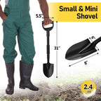 Shovel, Garden Shovel for Digging, 31 inch Small Shovels Heavy Duty Portable Mini Spade with Curved D-Handle for Gardening, Digging, Camping, Car, Kids Sand Beach Shovels
