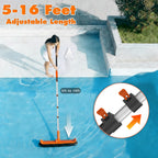 LAANPOLE Telescopic Pool Pole, 16ft Heavy Duty Swimming Pool Pole, Adjustable Pool Cleaning Pole for Skimmer Nets, Vacuum Heads and Brushes