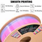 OVV3D Rainbow PLA Filament 1.75mm, PLA Silk PLA 3D Printer Filament Multicolor Silk Color Change Rainbow PLA Filament with Pink Purple Green Yellow, 3D Printing Filament 3D Filament, 1kg