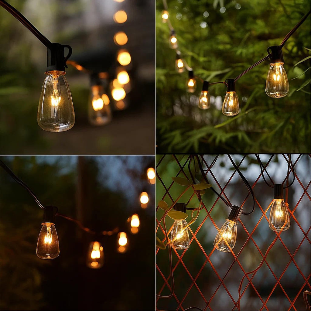 Konictom ST38 Edison Incandescent Replacement Light Bulbs, 7W 2200K Clear Glass C7 E12 Screw Base Bulbs, 23 Lumens, 10 Pack for Outdoor String Lights, Patio, Garden and Wedding Decor