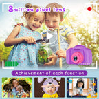 Seckton Upgraded Kids Selfie Camera, HD Digital Video Camera for Kid-Purple