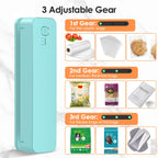 FEPPO Bag Sealer, 3000mAh Rechargeable Mini Bag Sealer with 6.2" Heating Strip, Heat Seal Portable 3 Adjustable Gears Quick Heat Sealer for Chips Snacks Candies Bags Food Storage