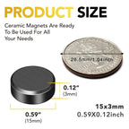 DIYMAG Strong Magnetic Adhesive Dots 400Pcs 0.6x0.12Inch Fridge Refrigerator Magnet for Crafts Whiteboard with Adhesives Backing Magnetic Small Black Button Ceramic Circle Round Heavy Duty