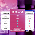 (2 Pack) Viril Edge Capsules, Official Viril Edge Pills for Men with All Natural Ingredients, Maximum Strength Supplement Premium Vitamins Supporting Optimal Wellness & Advanced Health (120 Capsules)