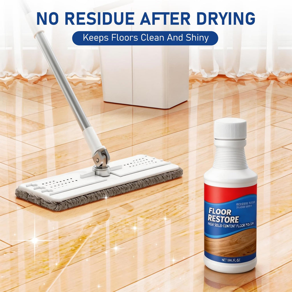 Flaurix 2Pcs Floor Restore Cleaner & Polish,High Solid Content Floor Polish For Shine Renewal & Protective Layer,Helps Conceal Small Scratches,Quick-Drying Protective Finish For Tile,Shine Wood-300ml