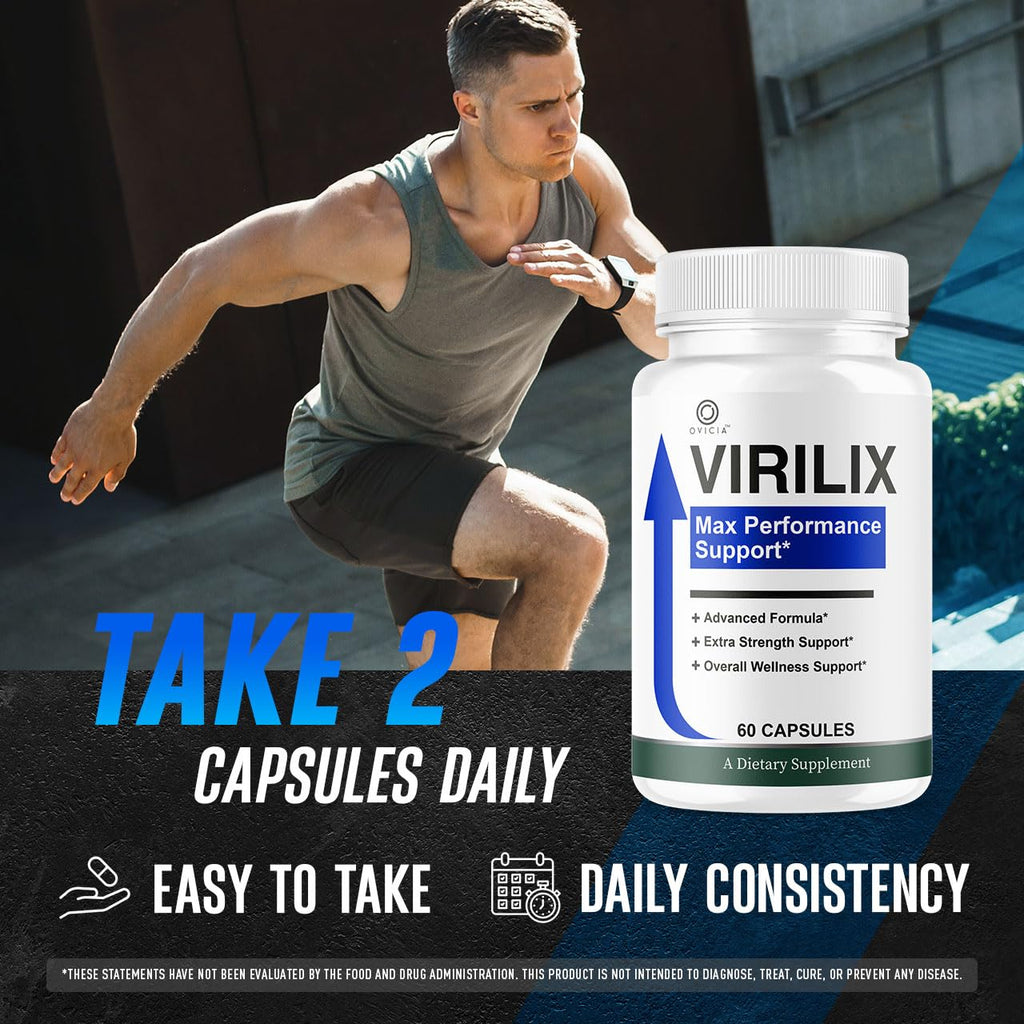 Virilix Capsules - Virilix Advanced Support Formula Pills All Natural Ingredients Maximum Strength, Daily Premium Vitamins for Overall Health & Wellness Reviews, 60 Capsules for 1 Month