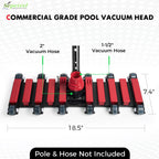 Sepetrel Commercial Grade Pool Vacuum Head with Wheels,19" Extra-Wide & Weighted Flexible Heavy-Duty Vac Cleaner for Effortless, Deep Cleaning