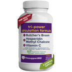 VITASUPPORTMD Tri-Power Circulation Formula - Circulation Supplement with Butcher's Broom, Hesperidin Methyl Chalcone, and Vitamin C, 60 Capsules, for Blood and Leg Circulation, Vein Health Support