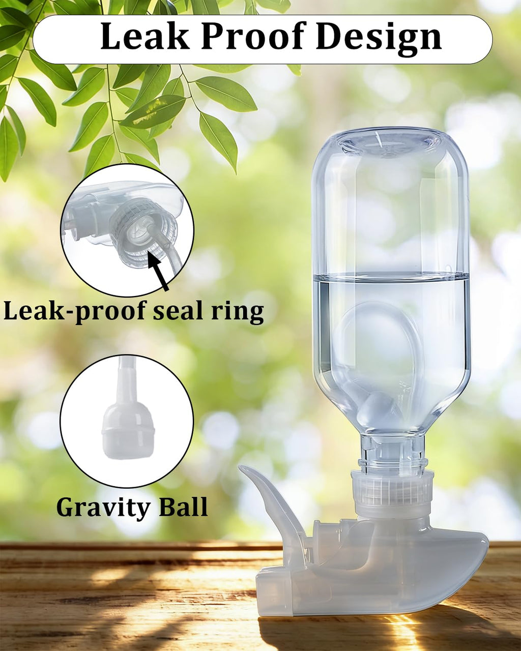 TERESRY 2 Pack 360° 10oz Spray Bottles with Adjustable Spray Nozzles Clear