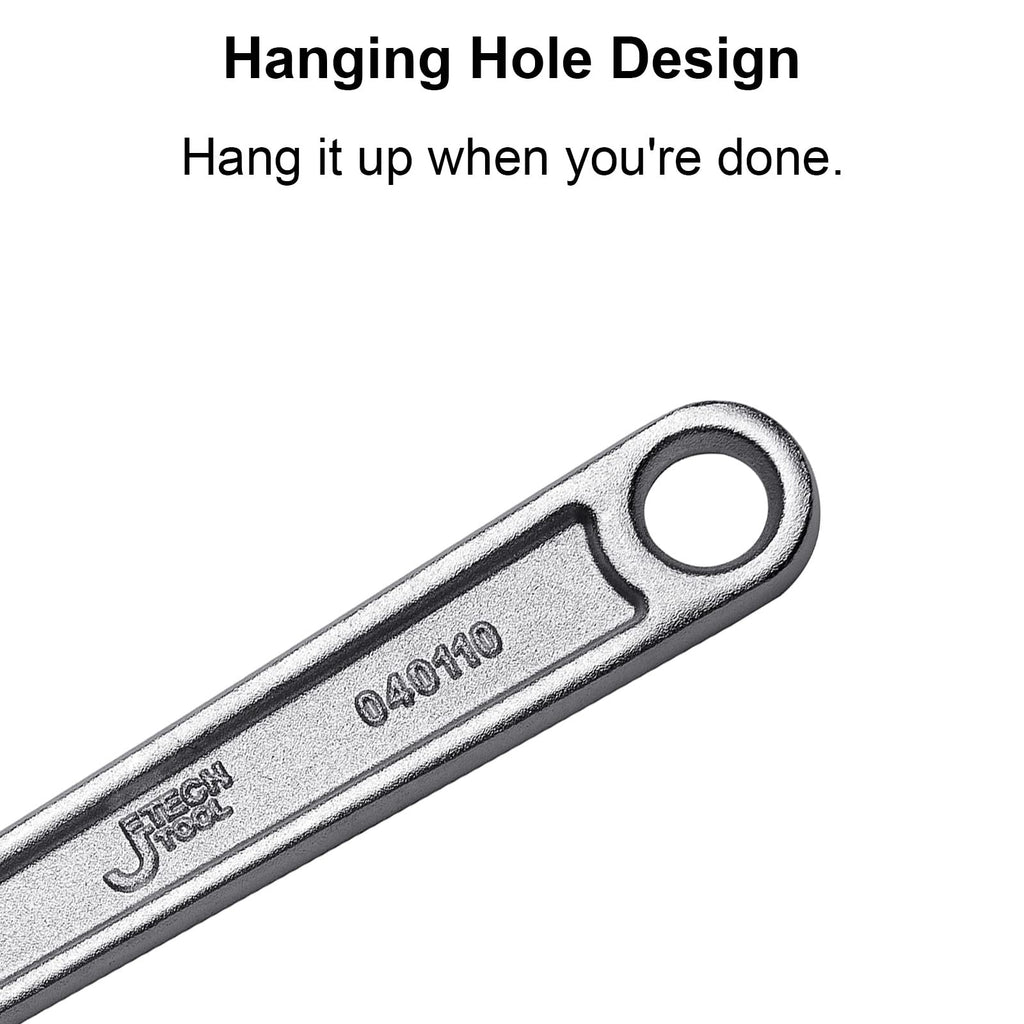 Jetech 10-Inch Adjustable Wrench - Professional Heavy Duty Chrome Vanadium Steel Shifter Spanner with Inch/Metric Scale Wide Caliber Opening