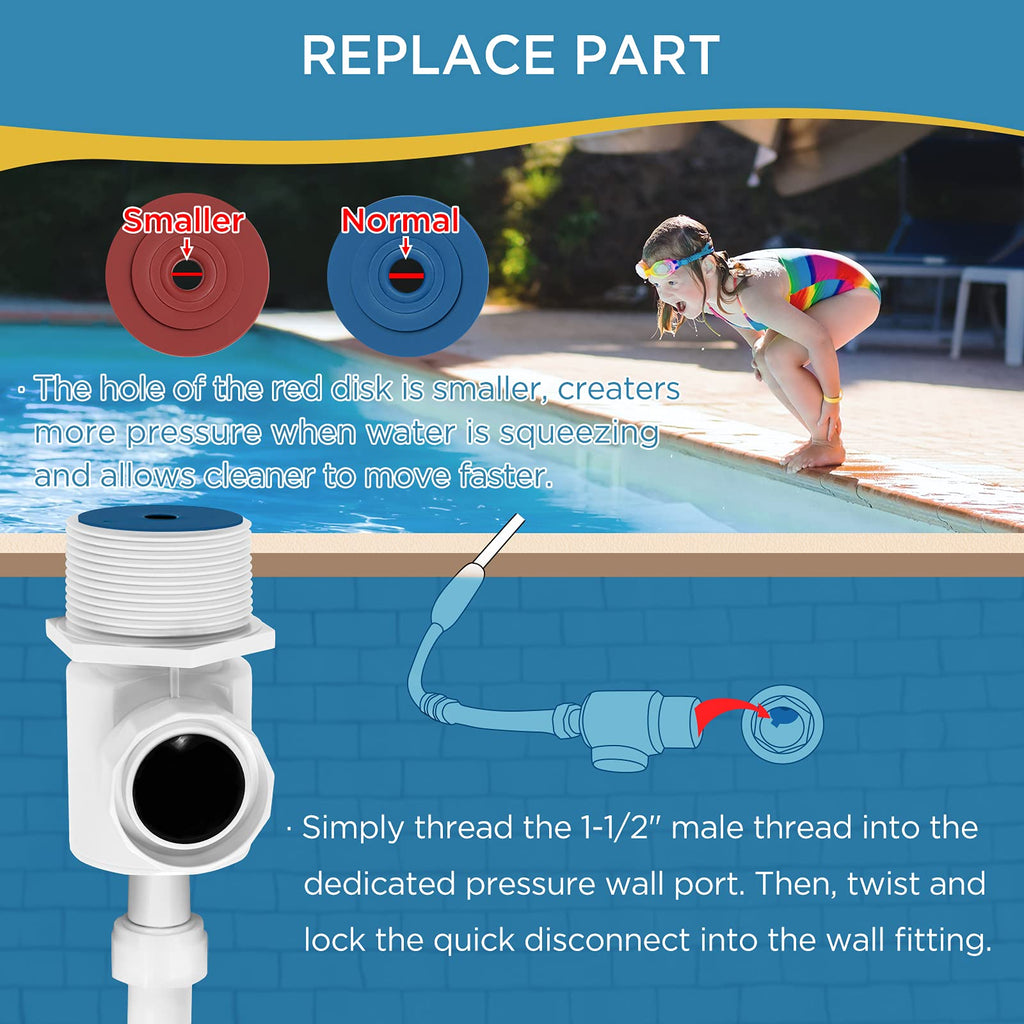 Makhoon 9-100-9001 UWF Connector Assembly Compatible with Polaris Zodiac 380, 280, 180 Pool Cleaner Replacement Universal Wall Fitting Connector Assembly Part (1)