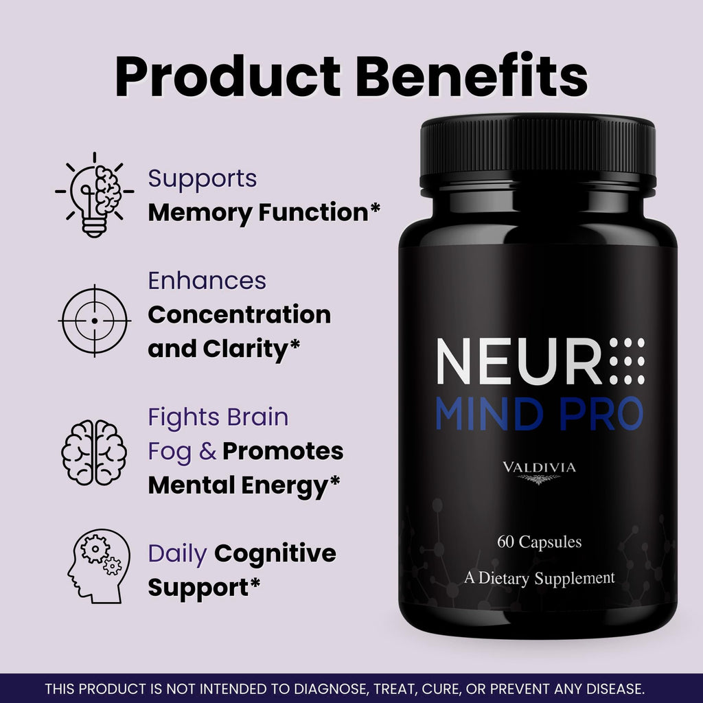 (2 Pack) Neuro Mind Pro Capsules - Official NeuroMindPro Supplement, Premium Formula, Natural Vitamins for Health & Wellness - 120 Capsules for 2 Months