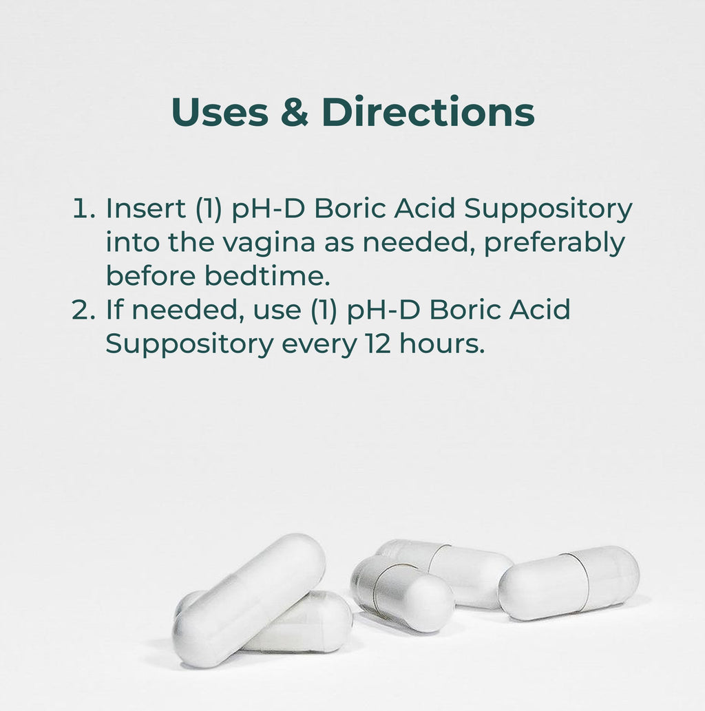 pH-D Feminine Health Support - Boric Acid Starter Bundle - pH-D Boric Acid Vaginal Suppositories 72 Count and 5 Vaginal Suppository Applicators