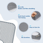 Bestjing 2 Pack Silicone Kitchen Sink Protector Mat with Rear Drain - 13.58''x 11.6'' Kitchen Sink Accessory, Folding Non-Slip Heat Resistant Mat Grid for Bottom of Porcelain Stainless Steel
