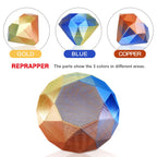 Reprapper Triple Color Filament Dichromatic pla Filament 1.75mm for 3D Printer, Multicolor Like Dual Color Rainbow PLA, 2.2lbs (1kg), Silk PLA Gold/Copper/Blue