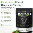SoFyre Rodent Repellent Pouches 12-Pack Mouse Repellent for Home RV Garage Car Basement, Mice Indoor & Outdoor Deterrent, Peppermint Cinnamon Cedarwood Rat Repellent, Plant-Based Natural Pest Control
