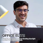 BIRCEN Blue Light Blocking Glasses: Al-Mg Metal Computer Clear Bluelight blockers Glasses for Men Anti Eyestrain on Office & Home