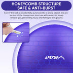 APEXUP Yoga Ball Exercise Ball, Anti Slip Stability Ball Chair, Heavy Duty Large Gym Ball for Fitness, Balance, Core Workout and Physical Therapy (S (15"~18") 45cm, Indigo)