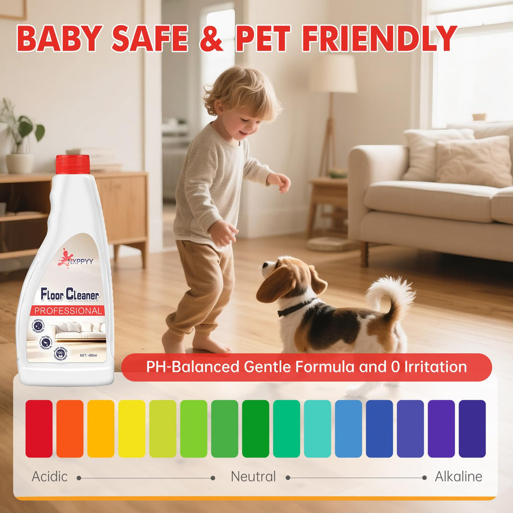 NXPPYY Floor Cleaning Solution Compatible with Roborock Q5/Q7/Q8/S7/S8/Qrevo Series, All Robot Vacuums & Wet Dry Vacuum, Floor Cleaner for Mopping, 4 Bottle Floor Cleaner Refill