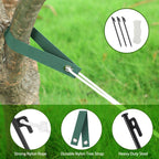 Jevrench Tree Stake Kits, Heavy Duty Tree Stakes and Supports Kits for Young Trees Against Bad Weather, 6 Pcs Tree Stake, 6 Pcs Tree Straps, 2 x 32.8 FT Rope