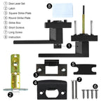 RAZCC Privacy Interior Door Lever, 2 Pack Heavy Duty Matte Black Door Handles Square Door Knobs for Bedroom & Bathroom Keyless Door Lock Handles for Right & Left Sided Doors