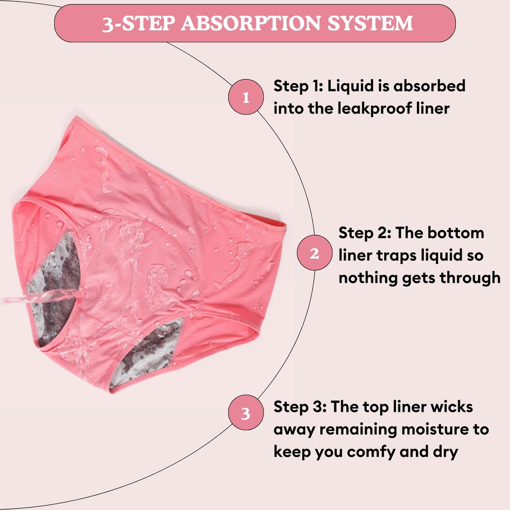 Everdries Washable & Reusable Incontinence Underwear for Women Over 60 - Leakproof, Discreet, Absorbent, Machine-Washable Panties (Original, M, Pack of 5)