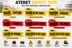 ATERET Premium Yellow Caution Tape I 3 inch x 1000 feet I Harzard Tape w/Bright Yellow & Bold Black Text I 3" Wide for Maximum Readability I Ideal Use for Danger/Hazardous Areas (1-Pack)