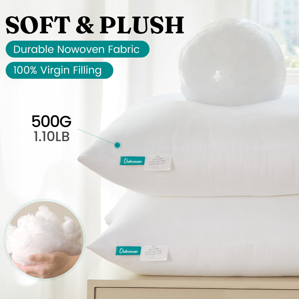 Oubonun 18 x 18 Throw Pillow Inserts