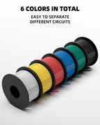 NAOEVO 18 Gauge Wire 180ft, 18 AWG Wire 6 Colors 30ft Each Spool, Flexible Silicone Tinned Copper Electrical Cable, Wiring kit for Breadboard/Automotive/DIY/Battery, 200℃