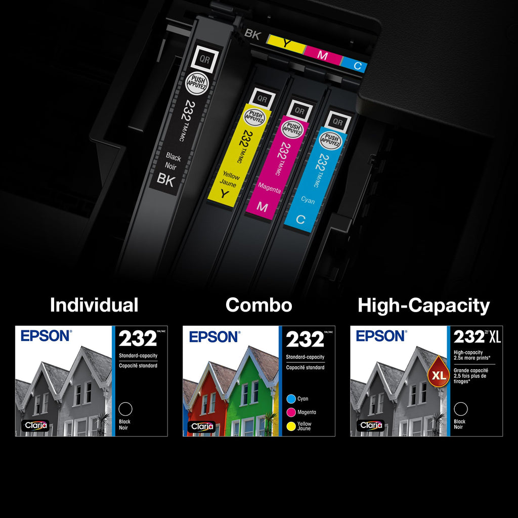 Epson 232 Claria Ink Standard Capacity Color Combo Pack (T232520-S) Works with Workforce WF-2930, 2950 and Expression XP-4200, 4205