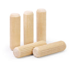 1/2" x 1-3/4" Wooden Dowel Pins, FoDau770 Fluted Wood Dowel Rods, Natural Beech Wood Dowel Pegs for Crafts, Woodworking, DIY Furniture - 200 Pieces