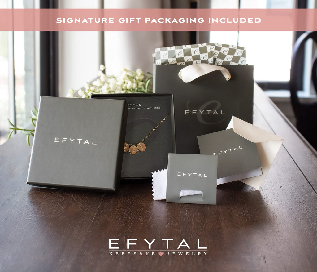 EFYTAL Initial Necklaces for Women, 14K Gold/Sterling Silver, Custom Gift
