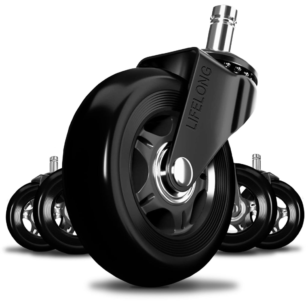 Lifelong Office Chair Wheels Replacement, Heavy Duty, 5-Pack, 98% Fits