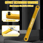 coobeast Offset Extension Wrench Impact Ready Socket Wrench Extender Tool with Versatile 1/4", 3/8", and 1/2" Square Drive Adapters, Universal Extensions Wrench for Small Place, Yellow
