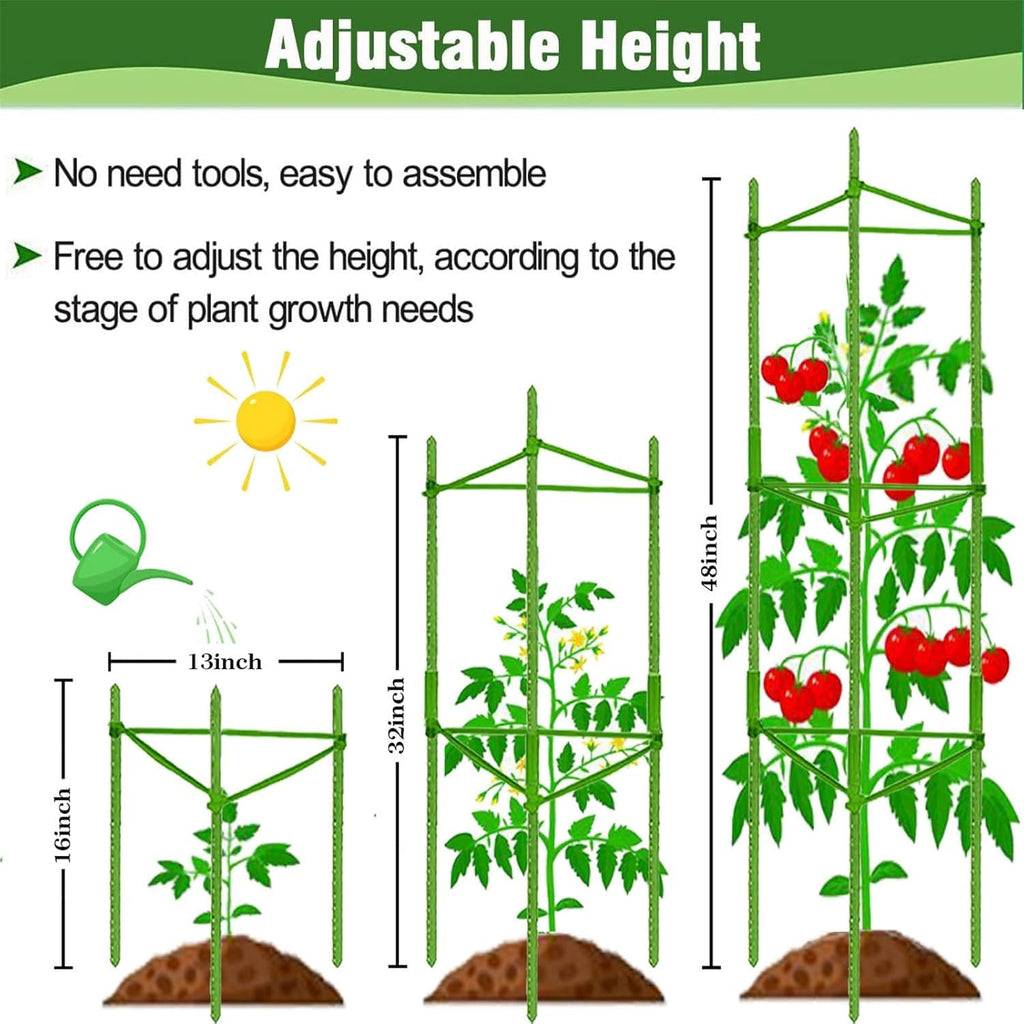 Yongblus 4Pack Tomato Cage for Garden, Up to 48inch Plant Support Stakes