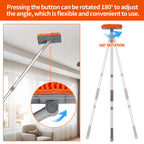 Ceiling Fan Cleaner Duster with 72‘’ Extendable Long Handle Cleaning Duster Kit, Reusable Chenille & Microfiber Mop Head for High Ceiling Fan Blade Wall Blinds Cobweb