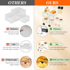 8 Pcs Clear Acrylic Buffet Risers with LED Fairy Lights, Acrylic Food Risers with Mini Sign and Maker, Clear Buffet Risers and Stands for Party Catering Dessert Collectibles(9" 8" 7" 6" 5" 5" 4" 4" )